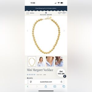 Susan Shaw Mini Margaret Gold Beaded Necklace
